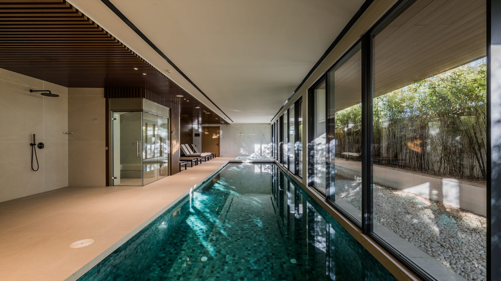 The heated indoor pool. Atelier 4, Playa del Cristo, Estepona.