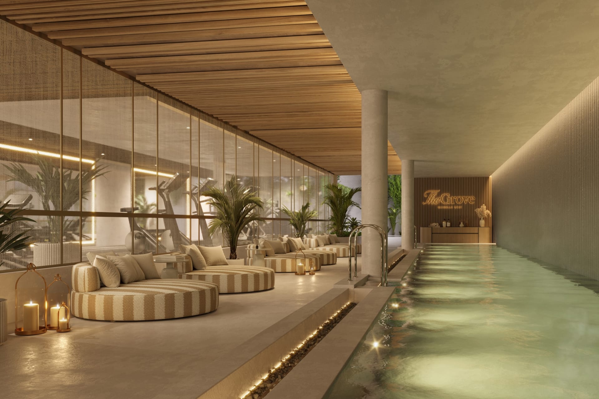 The indoor lap pool in the wellness centre. The Grove, San Pedro Alcántara, Marbella.